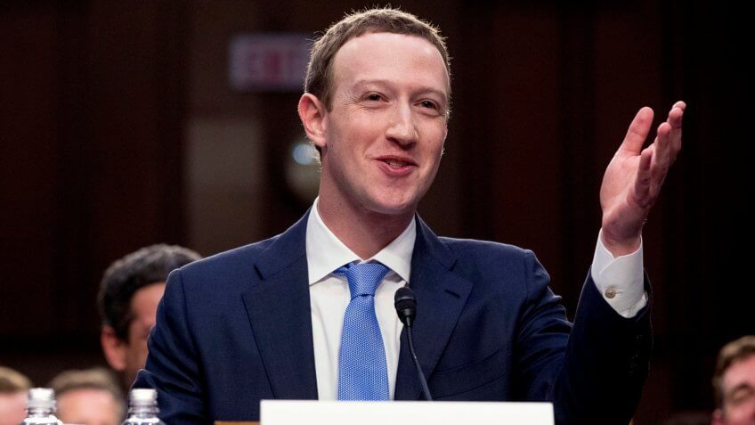 Mandatory Credit: Photo by Andrew Harnik/AP/REX/Shutterstock (9623179x)Facebook CEO Mark Zuckerberg testifies before a joint hearing of the Commerce and Judiciary Committees on Capitol Hill in Washington, about the use of Facebook data to target American voters in the 2016 electionFacebook Privacy Scandal Congress, Washington, USA - 10 Apr 2018.