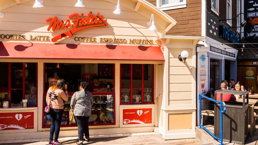 Storefront of Mrs. Fields cookie shop