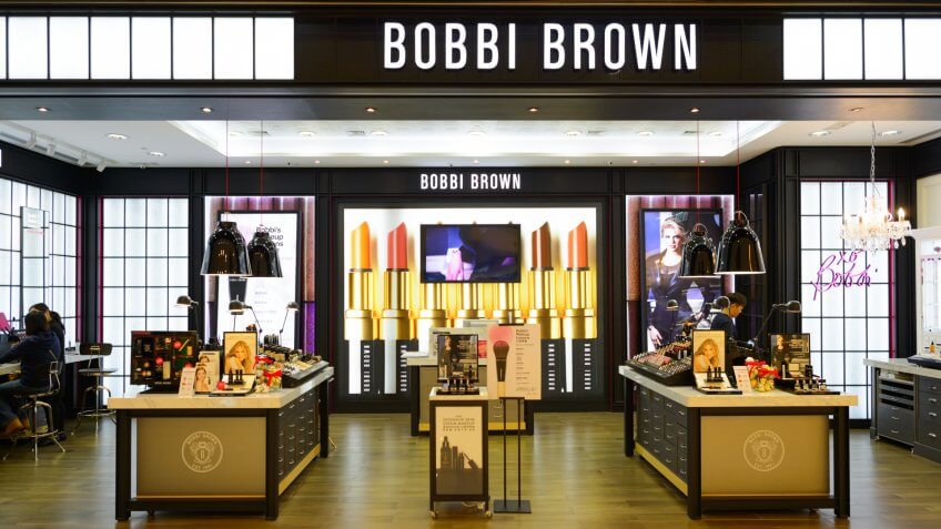 Storefront of Bobbi Brown cosmetics store
