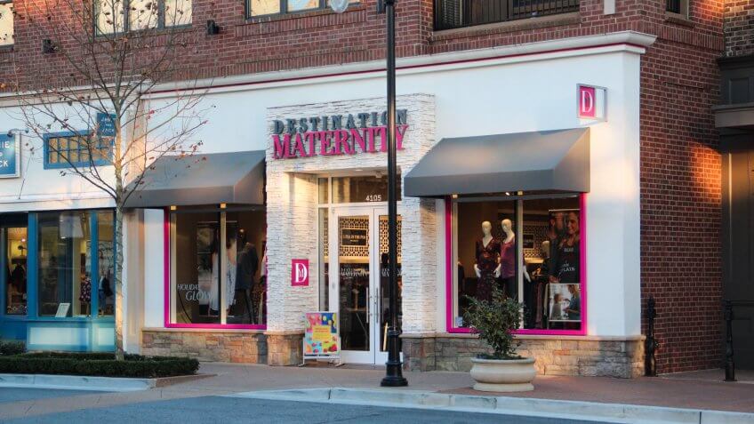 Storefront of Destination Maternity store