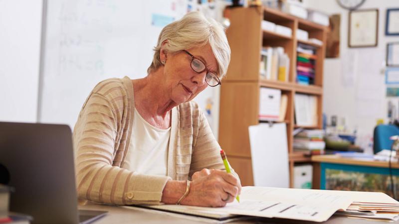 Woman writing