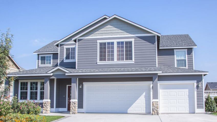 perfectly manicured suburban house