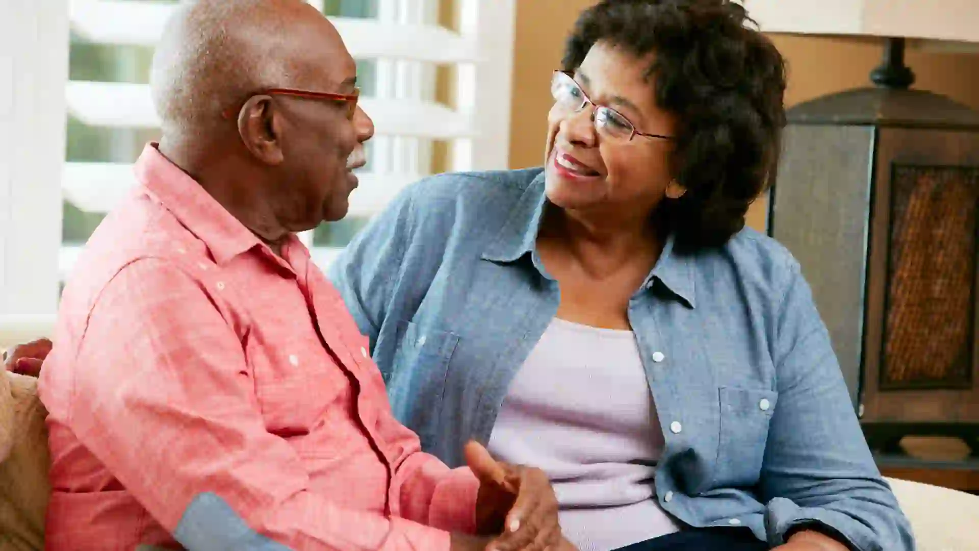 Senior couple having a discussion
