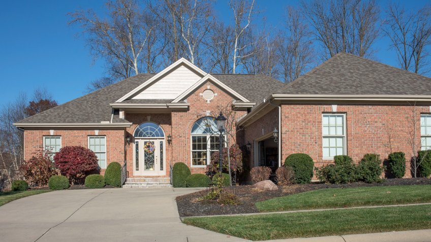 Driveway to Luxurious Brick House