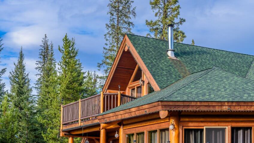 log cabin with nice window