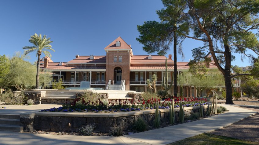 The Old Main building in the campus of University of Arizona in downtown Tucson, Arizona, USA.