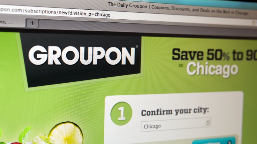 Groupon homepage on Internet browser