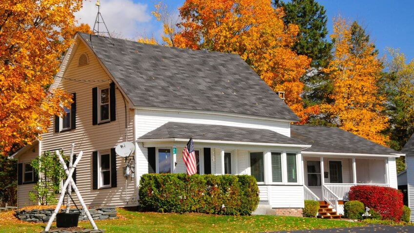 Vermont white wooden house