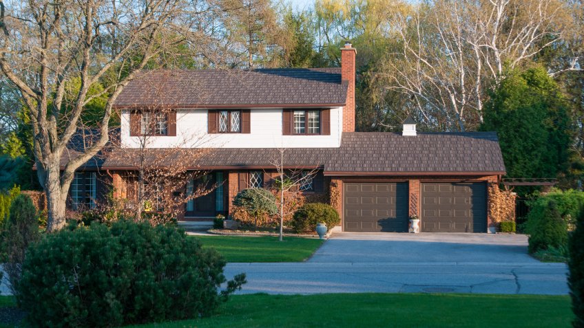 two story two car garage house