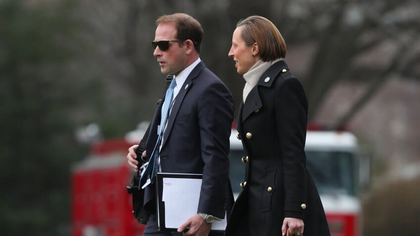 Jordan Karem, Lindsay Reynolds walking.