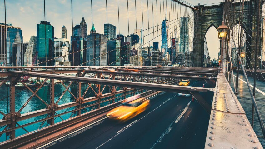 Brooklyn Bridge in NYC, USA.