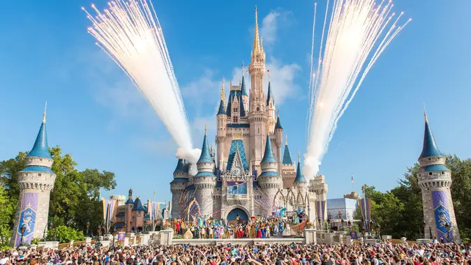 Stocks, investment, business, shares, dividends, worth, value, stock market, shareholder, Stocks, investment, business, shares, dividends, worth, value, stock market, shareholder, Walt Disney World Resort marked its 45th anniversary on October 1, 2016 in Lake Buena Vista, Florida.