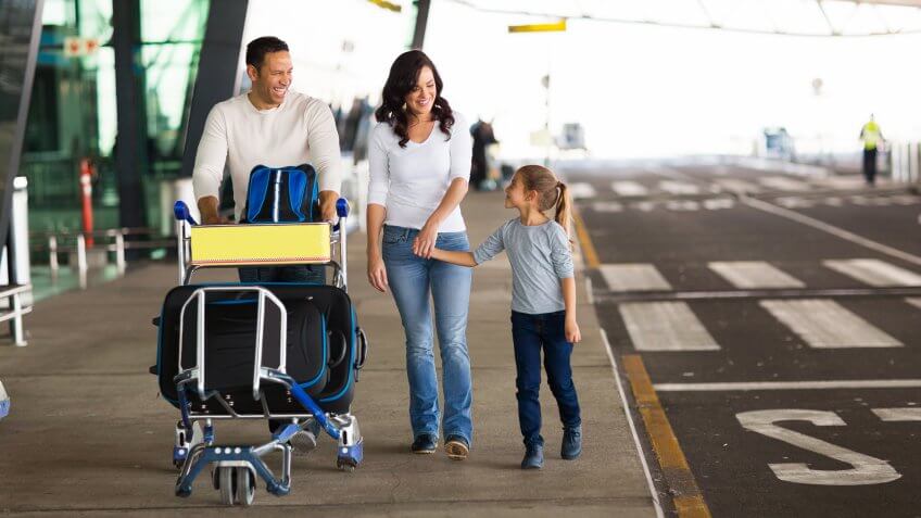 family at the airport