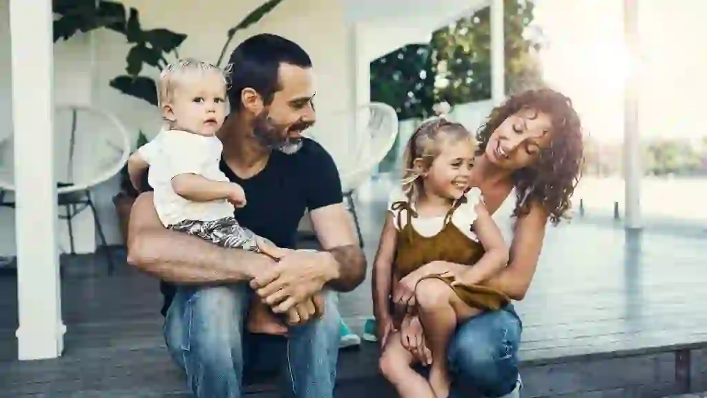 Shot of a happy young family spending the weekend together at home.