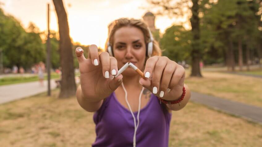 Gesture for quit smoking, Anti Smoking.