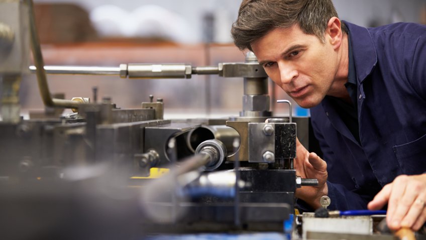 Man working on machinery