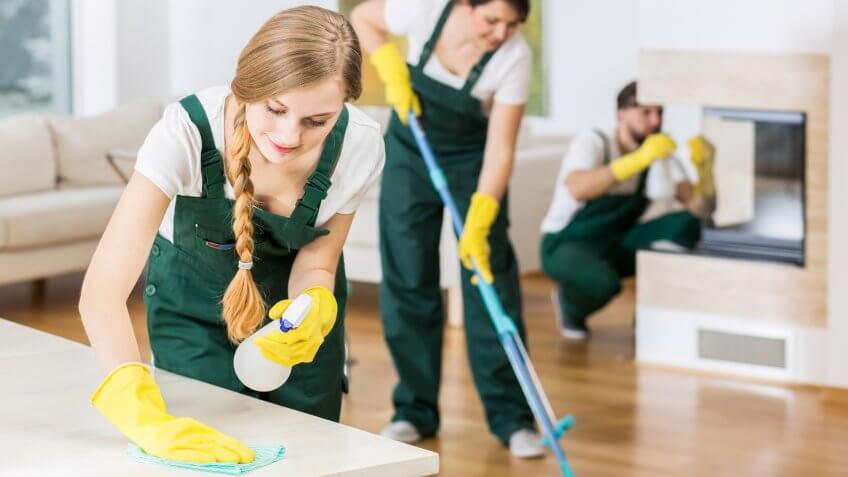 House cleaning conducted by professionals