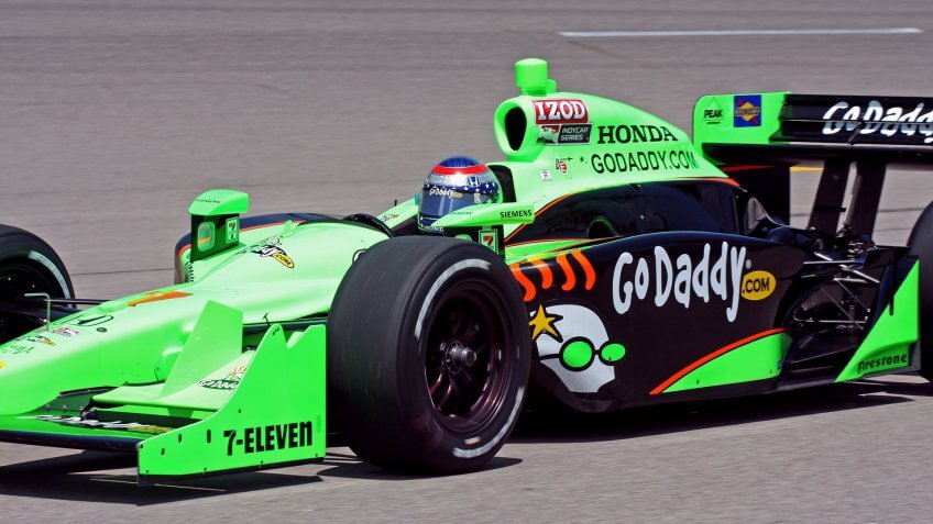 Newton Iowa, USA - June 24, 2011: Indycar Iowa Corn 250, Danica Patrick-USA, Andretti GoDaddy, Indy racing action motorsport event.