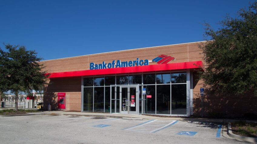 JACKSONVILLE, FLORIDA - NOVEMBER 28, 2013: A Bank of America branch bank located in Jacksonville.