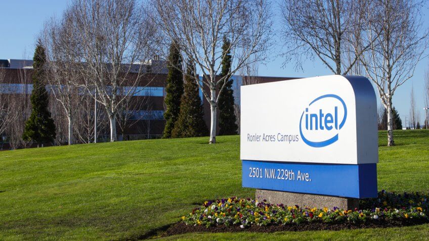 Hillsboro, Oregon, USA - February 19, 2011: Just west of Portland is the largest Intel manufacturing and research facility in the world producing the latest semiconductor products.