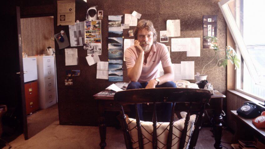 Photo by Graham Harrison/REX/Shutterstock (741198ab)Richard Branson at Virgin Records officesVariousLondon.