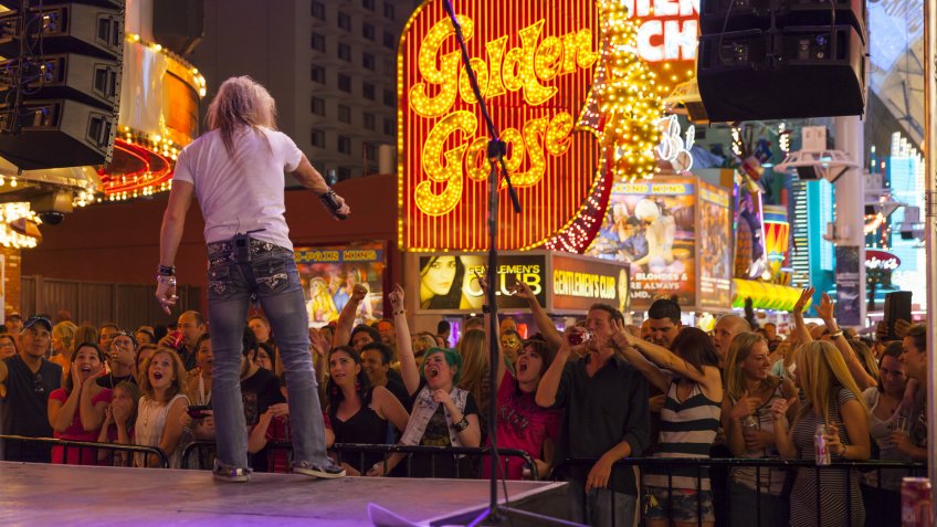 The Fremont Street Experience stage performance