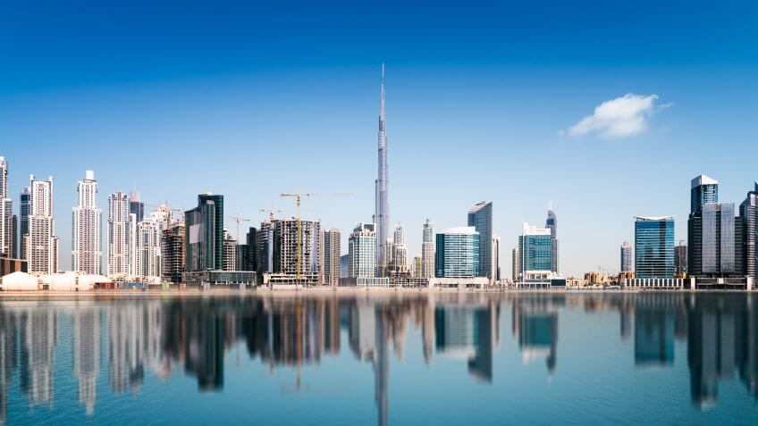 Dubai skyline, United Arab Emirates.