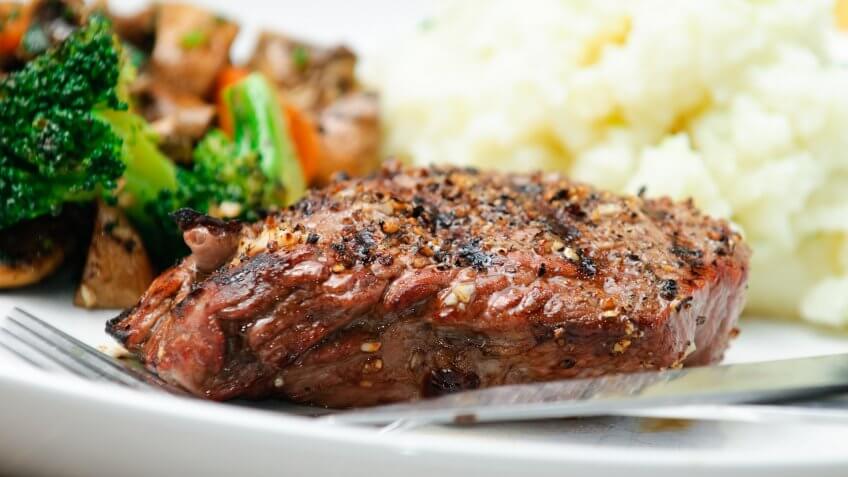 juicy steak on plate