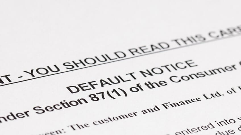 Default notice paperwork