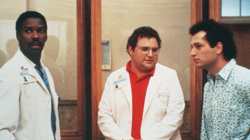Photo by NBC-TV/Kobal/REX/Shutterstock Denzel Washington, Stephen Furst, Howie Mandel St Elsewhere - 1982-1988 NBC-TV