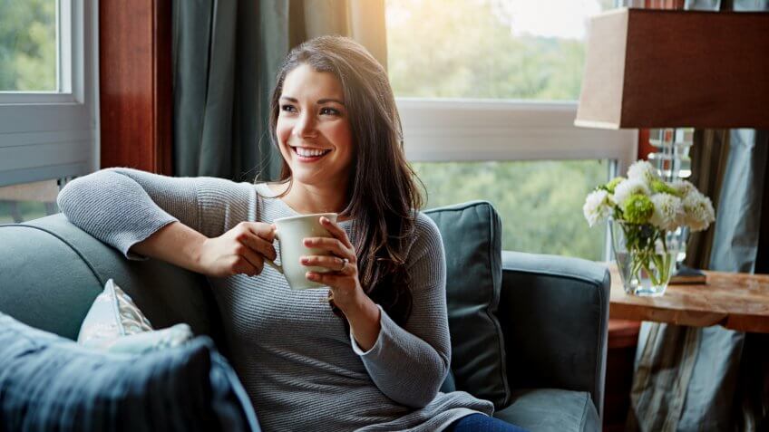 woman relaxing at home