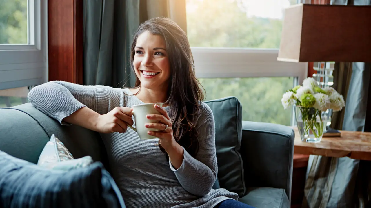 woman relaxing at home