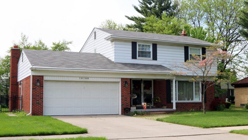 Allen Park, Michigan-December 30, 2017: Typical 1960's era home.