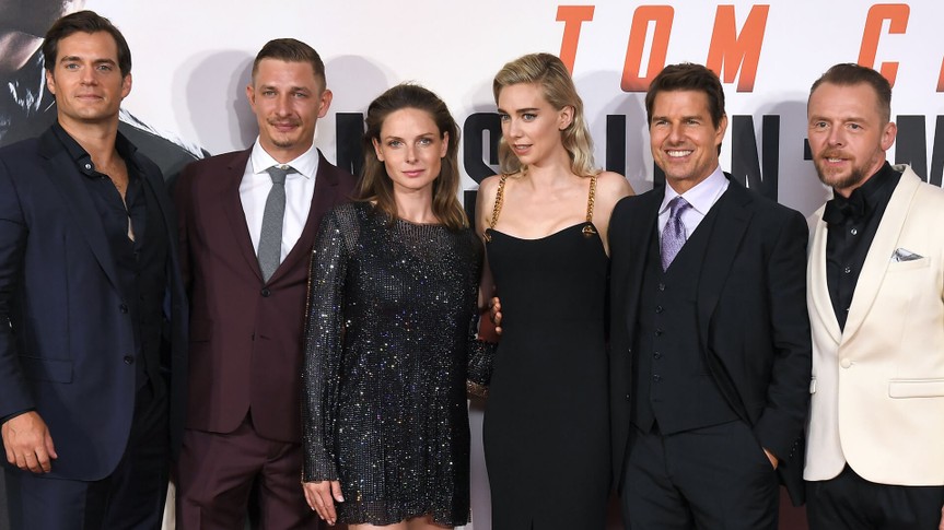 Photo by James Gourley/REX/Shutterstock (9760929ch)Henry Cavill, Frederick Schmidt, Rebecca Ferguson, Vanessa Kirby, Tom Cruise and Simon Pegg'Mission Impossible: Fallout' film premiere, London, UK - 13 Jul 2018.