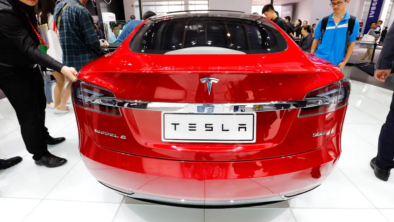 Tesla car show in Beijing China