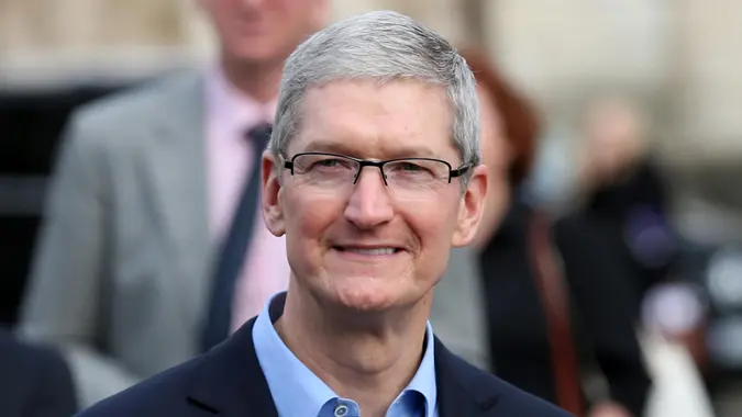 DUBLIN, IRELAND - 11/11/2015 Apple CEO, Tim Cook, arrives for a Q&A with members of the Trinity College Dublin Philosophical Society and receive the Gold Medal of Honorary Patronage.