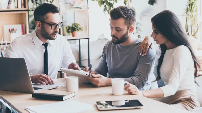 couple discussing home equity loan