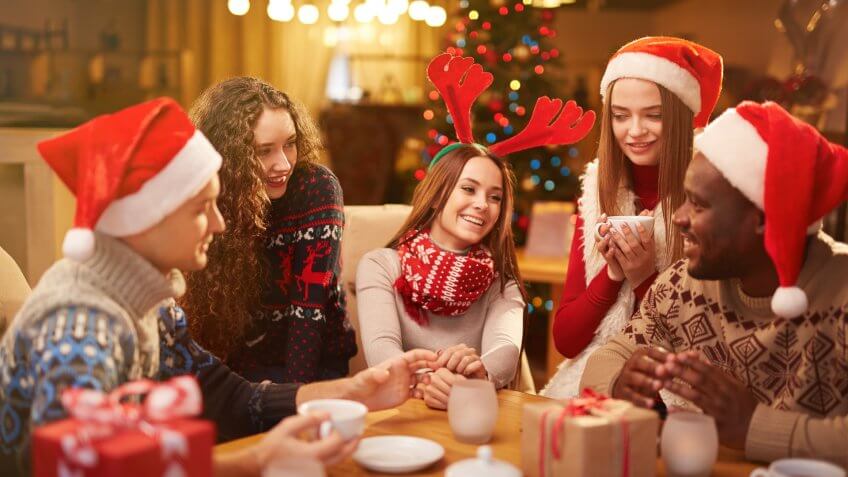 christmas party with friends and family