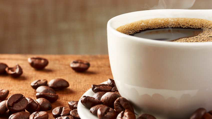coffee cup and beans