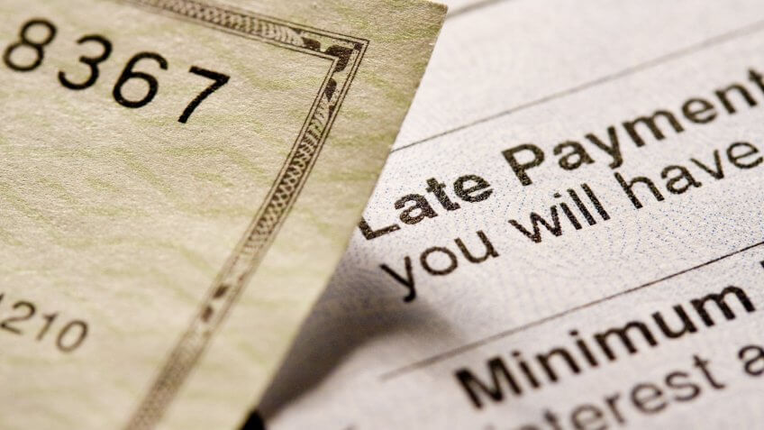 late payment bill and check