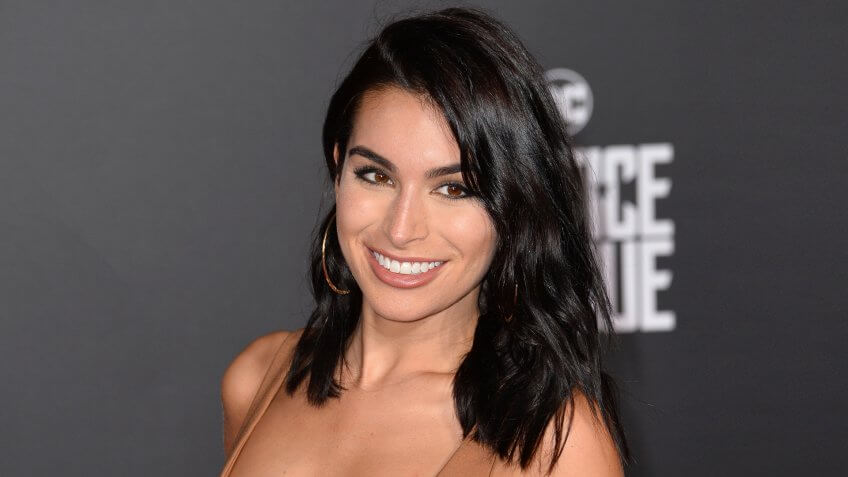 LOS ANGELES, CA - November 13, 2017: Ashley Iaconetti at the world premiere for "Justice League" at The Dolby Theatre, Hollywood.