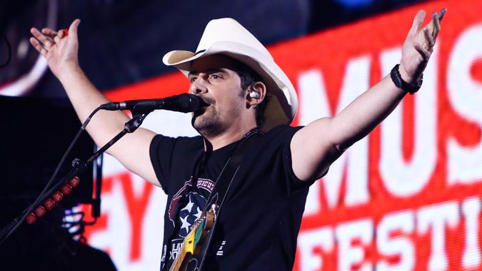 NASHVILLE, TN-JUNE 11: Country singer Brad Paisley performs in concert at the CMA Music Festival - Night 4 on June 11, 2017 at Nissan Stadium in Nashville, Tennessee.