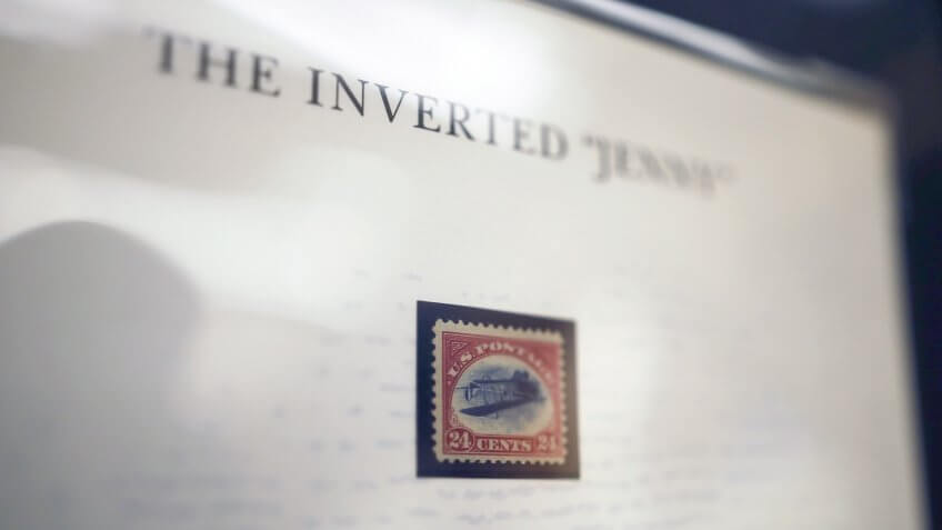 Photo by Wallace Woon/Epa/REX/Shutterstock A Close-up Image of the Inverted 'Jenny' Stamp Valued at 500 000 Us Dollar During a Media Preview of the World Stamp Exhibition in Singapore