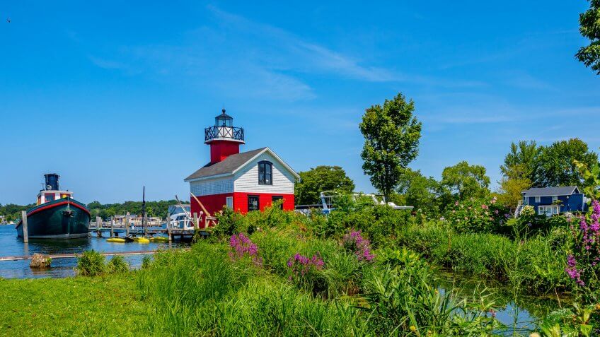 The Douglas Lighthouse on the Kalamazoo River.