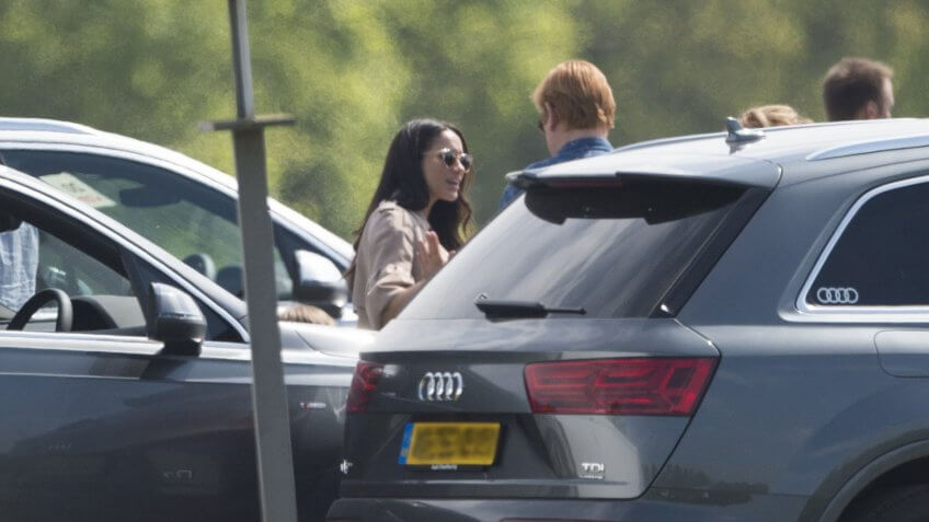 Mandatory Credit: Photo by REX/Shutterstock (8792619b)Meghan Markle and Prince HarryAudi Polo Challenge at Coworth, Berkshire, UK - 07 May 2017.