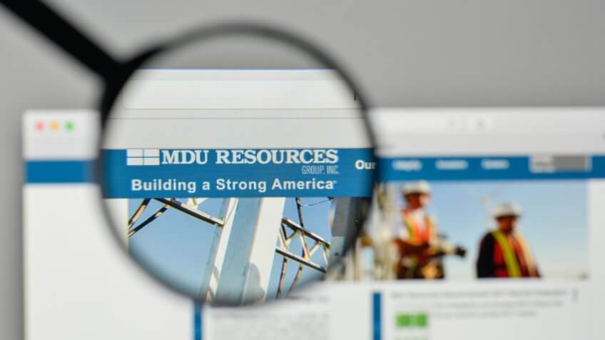 Milan, Italy - November 1, 2017: MDU Resources Group logo on the website homepage.