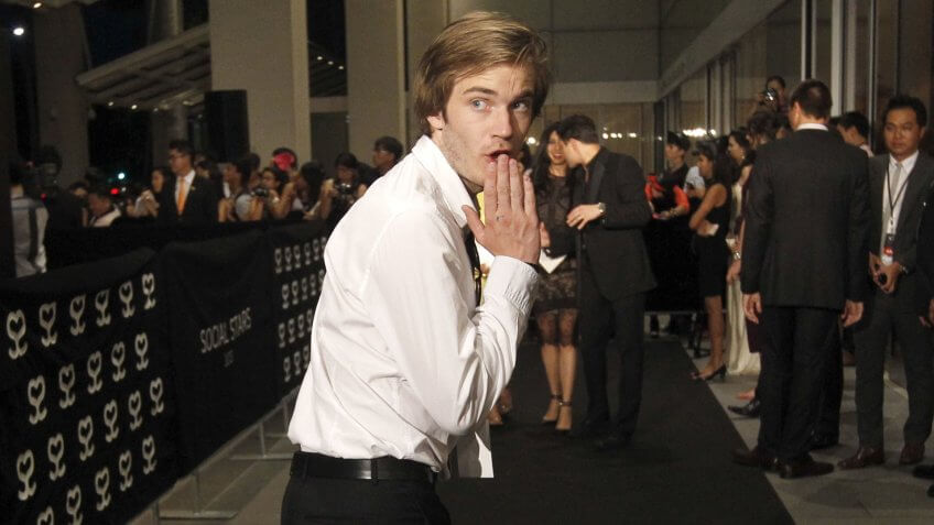 Photo by Stephen Morrison/Epa/REX/Shutterstock Swedish Video Game Commentator Felix Arvid Ulf Kjellberg Also Known As Pewdiepie Poses on the Red Carpet in Singapore 23 May 2013 the Inaugural Social Star Awards Billed As the Oscars For Social Media was Held at the Marina Bay Sands in Singapore Singapore SingaporeSingapore Social Star Awards - May 2013.