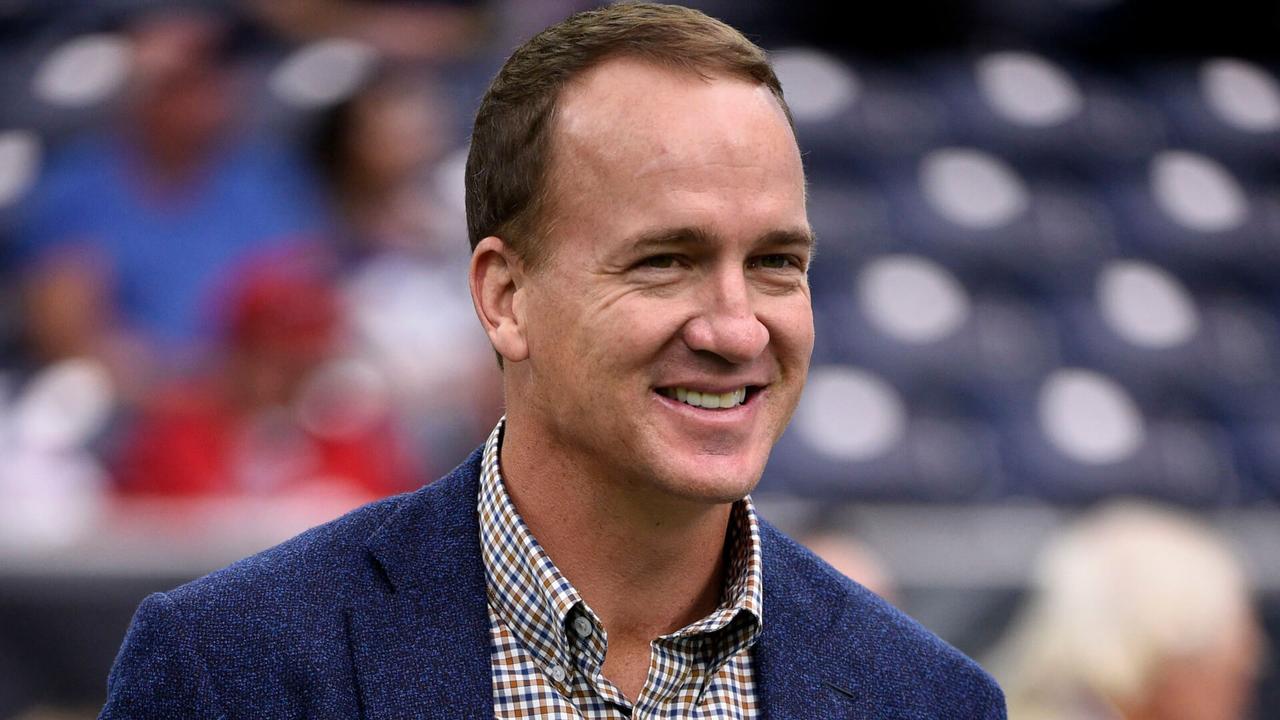Mandatory Credit: Photo by Eric Christian Smith/AP/REX/Shutterstock (9890164cl)Former NFL quarterback Peyton Manning watches from the sideline before an NFL football game between the New York Giants and Houston Texans, in HoustonGiants Texans Football, Houston, USA - 23 Sep 2018.