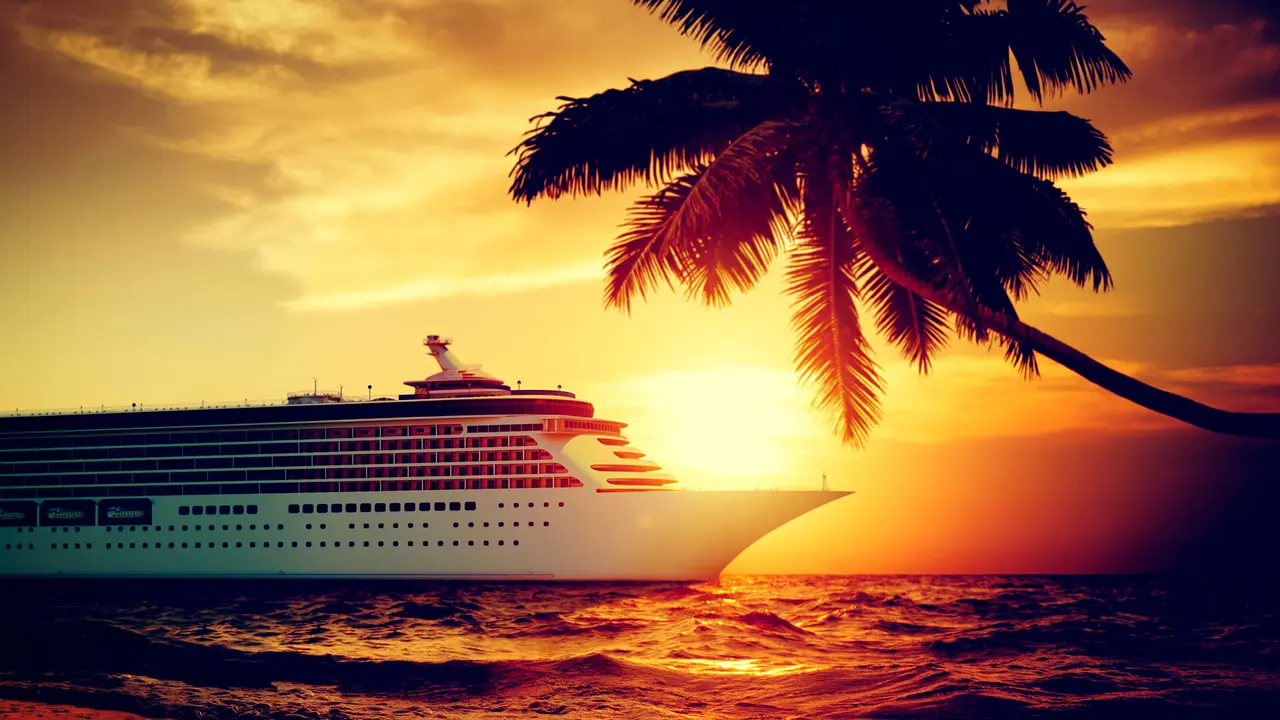 Yacht Cruise Ship Sea Ocean Tropical Scenic Concept.