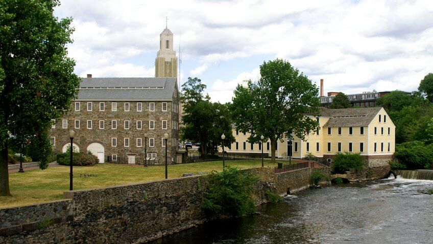 Wilkinson and Slater Mills, Pawtucket, RI Horizontal Along Blackstone River.